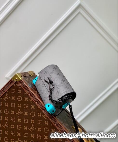 Low Cost Louis Vuitton Steamer Wearable Wallet Mini bag in Monogram Eclipse Reverse Canvas M11496 Turquoise Blue/Grey 20