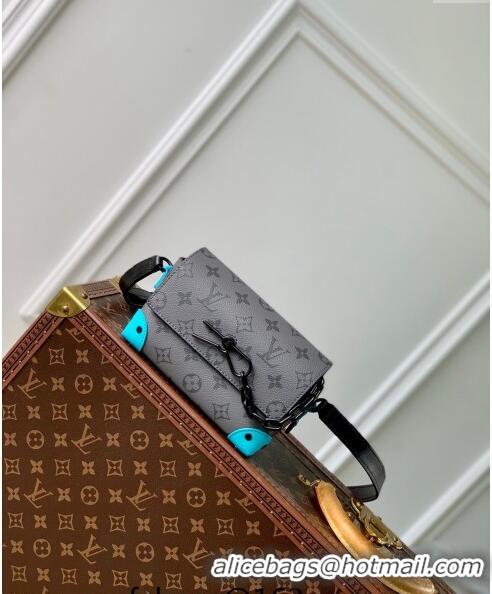 Low Cost Louis Vuitton Steamer Wearable Wallet Mini bag in Monogram Eclipse Reverse Canvas M11496 Turquoise Blue/Grey 20