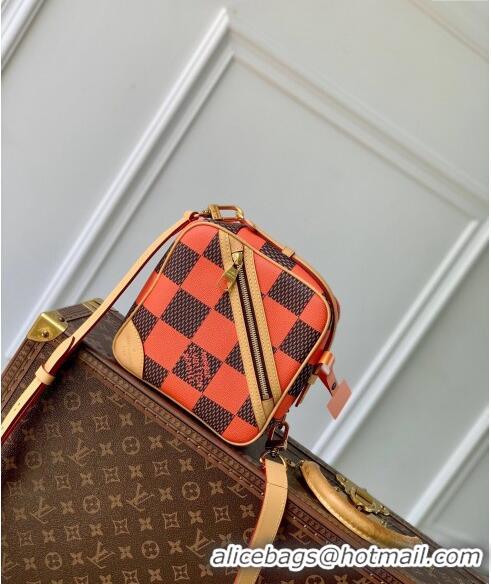 Good Quality Louis Vuitton Men's Chess Messenger Crossbody bag in Damier Pop Canvas N40548 Orange 2024