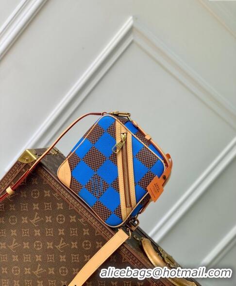 Unique Grade Louis Vuitton Men's Chess Messenger Crossbody bag in Damier Pop Canvas N40547 Blue 2024