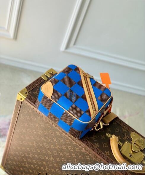 Unique Grade Louis Vuitton Men's Chess Messenger Crossbody bag in Damier Pop Canvas N40547 Blue 2024