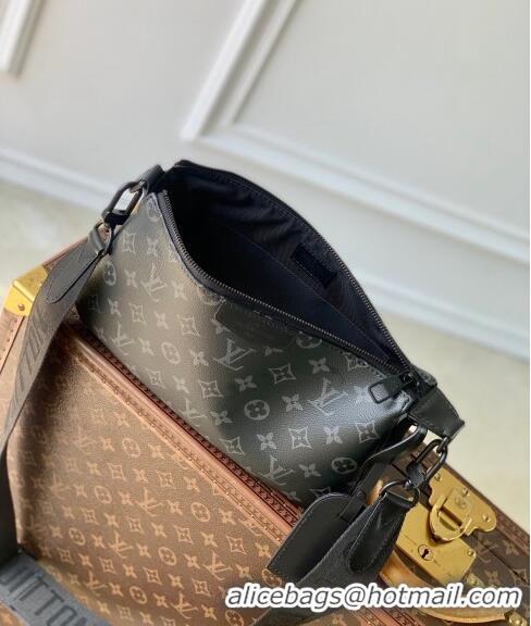 Famous Brand Louis Vuitton Men's Pochette Accessoire XL Bag in Monogram Eclipse Canvas M11741 Black