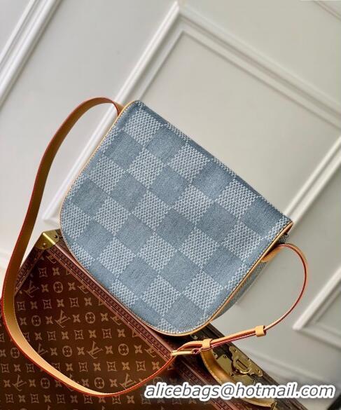 Buy Inexpensive Louis Vuitton Men's Montsouris Messenger MM bag in Damier Denim 3D Canvas N40743 Blue 2024