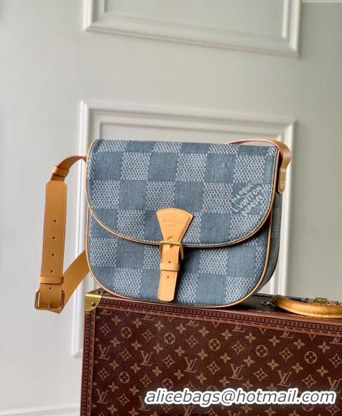 Buy Inexpensive Louis Vuitton Men's Montsouris Messenger MM bag in Damier Denim 3D Canvas N40743 Blue 2024