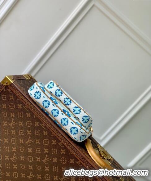 Luxurious Louis Vuitton Multi Pochette Accessoires Shoulder Bag in Monogram Tiles Canvas M25374 Lagoon Blue 2024