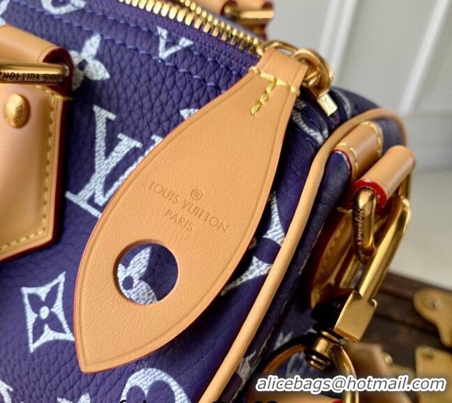 Affordable Price Louis Vuitton Speedy P9 Bandouliere 25 Bag in Soft Calfskin M11562 Dark Purple 2024 Runway