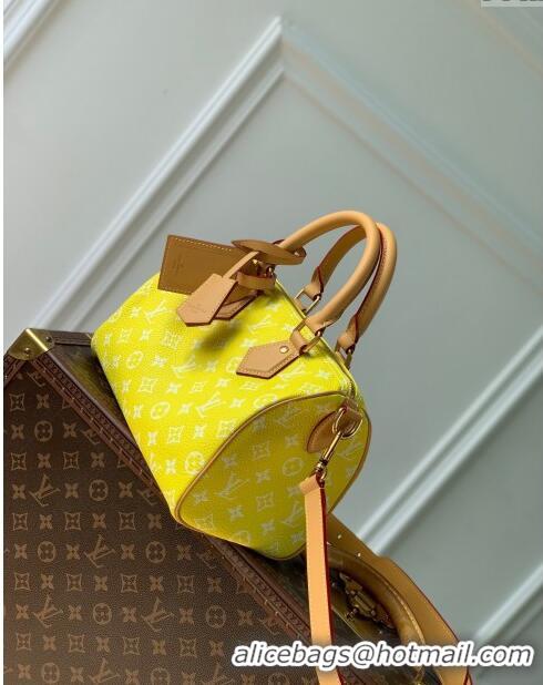 Super Quality Louis Vuitton Speedy P9 Bandoulière 25 Bag in Soft Calfskin M24429 Neon Yellow 2024 Runway