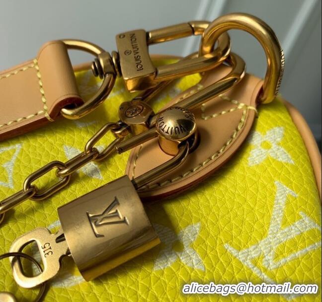 Super Quality Louis Vuitton Speedy P9 Bandoulière 25 Bag in Soft Calfskin M24429 Neon Yellow 2024 Runway