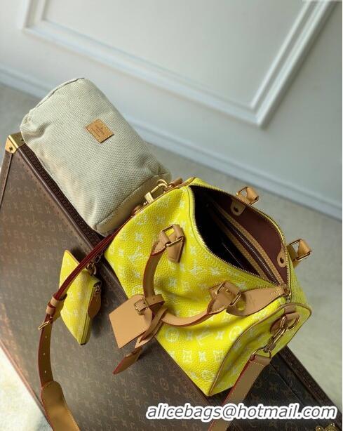 Super Quality Louis Vuitton Speedy P9 Bandoulière 25 Bag in Soft Calfskin M24429 Neon Yellow 2024 Runway