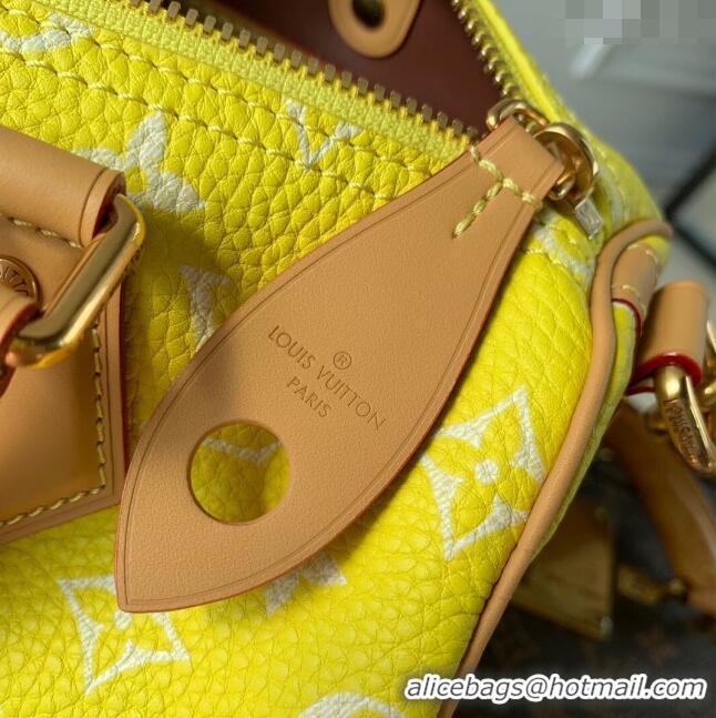 Super Quality Louis Vuitton Speedy P9 Bandoulière 25 Bag in Soft Calfskin M24429 Neon Yellow 2024 Runway