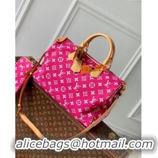 Trendy Design Louis Vuitton RUNWAY Speedy P9 Bandouliere 40 Bag in Soft Calfskin M11563 Dark Pink 2024