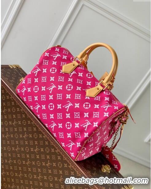 Trendy Design Louis Vuitton RUNWAY Speedy P9 Bandouliere 40 Bag in Soft Calfskin M11563 Dark Pink 2024