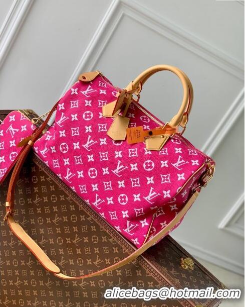 Trendy Design Louis Vuitton RUNWAY Speedy P9 Bandouliere 40 Bag in Soft Calfskin M11563 Dark Pink 2024