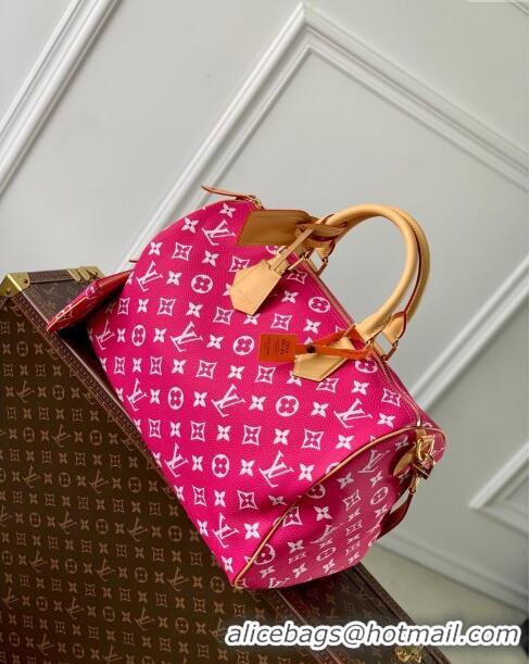 Trendy Design Louis Vuitton RUNWAY Speedy P9 Bandouliere 40 Bag in Soft Calfskin M11563 Dark Pink 2024