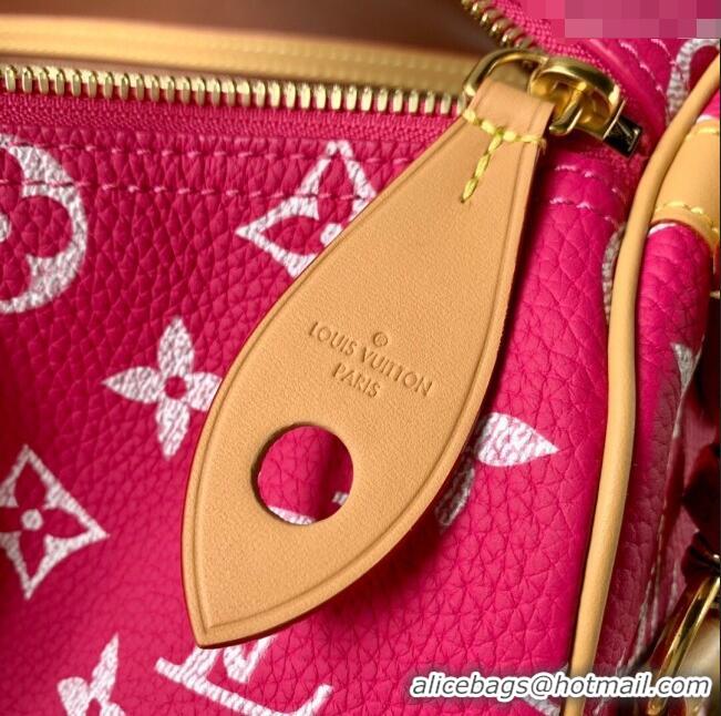 Trendy Design Louis Vuitton RUNWAY Speedy P9 Bandouliere 40 Bag in Soft Calfskin M11563 Dark Pink 2024