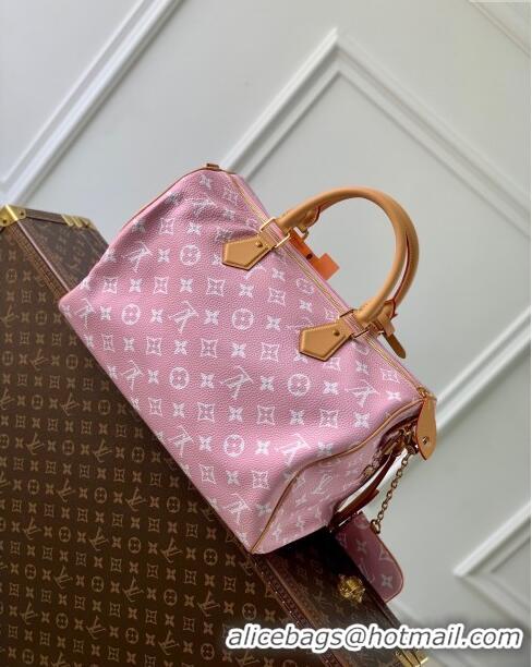 Most Popular Louis Vuitton RUNWAY Speedy P9 Bandoulière 40 Bag in Soft Calfskin M24417 Light Pink 2024