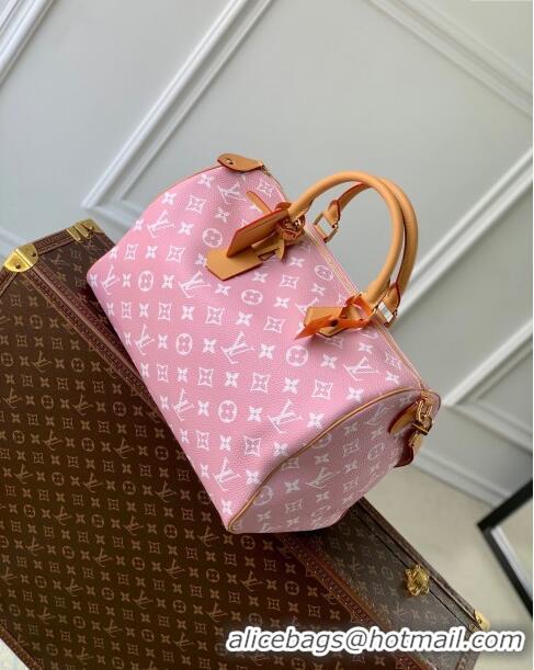 Most Popular Louis Vuitton RUNWAY Speedy P9 Bandoulière 40 Bag in Soft Calfskin M24417 Light Pink 2024