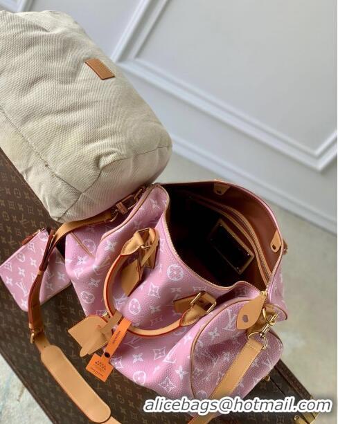 Most Popular Louis Vuitton RUNWAY Speedy P9 Bandoulière 40 Bag in Soft Calfskin M24417 Light Pink 2024