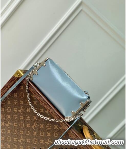 Best Price Louis Vuitton Slim Trunk Hobo bag in Calf Leather M25445 Light Blue 2024