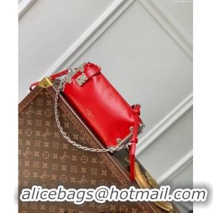 Super Quality Louis Vuitton Slim Trunk Hobo bag in Calf Leather M25445 Red 2024