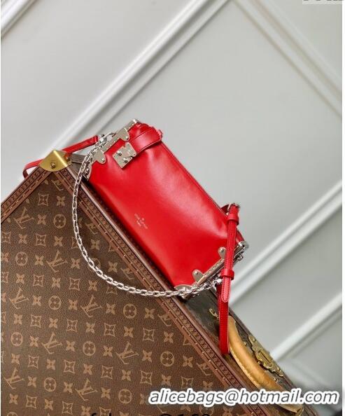 Super Quality Louis Vuitton Slim Trunk Hobo bag in Calf Leather M25445 Red 2024