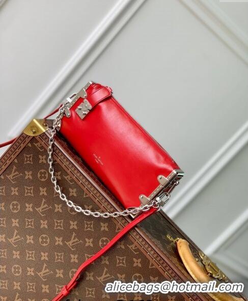 Super Quality Louis Vuitton Slim Trunk Hobo bag in Calf Leather M25445 Red 2024