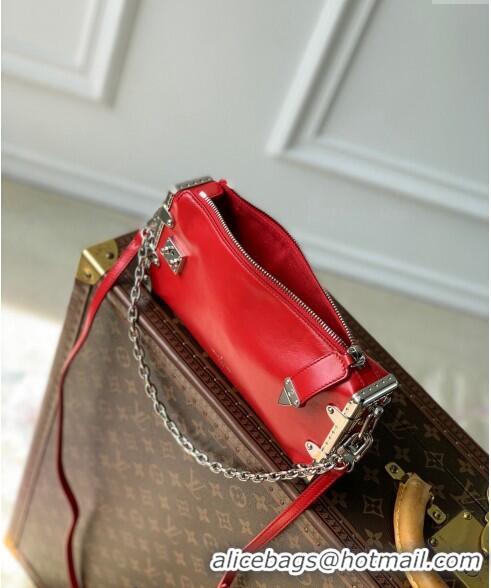 Super Quality Louis Vuitton Slim Trunk Hobo bag in Calf Leather M25445 Red 2024