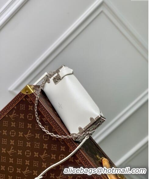 Reasonable Price Louis Vuitton Slim Trunk Hobo bag in Calf Leather M25445 White 2024