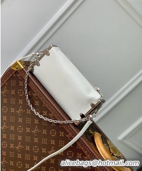 Reasonable Price Louis Vuitton Slim Trunk Hobo bag in Calf Leather M25445 White 2024