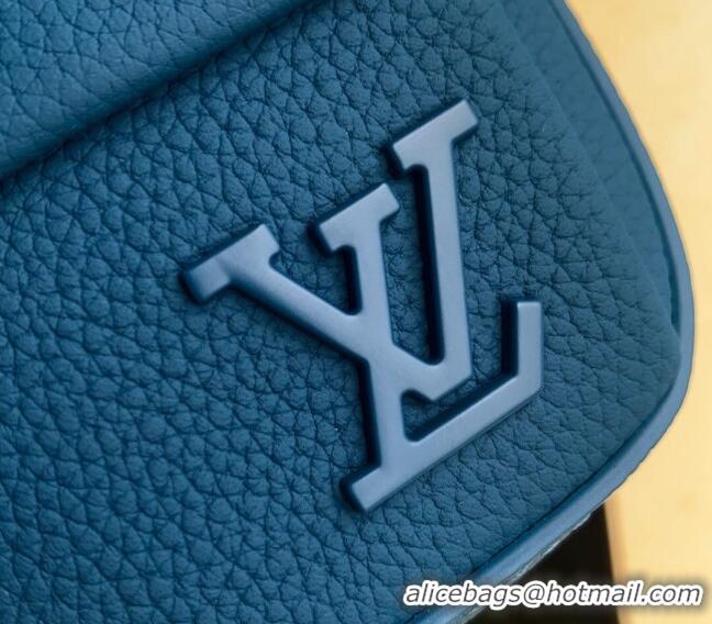 Famous Brand Louis Vuitton Pilot Wearable Wallet in Cowhide Leather M83560 Blue 2024