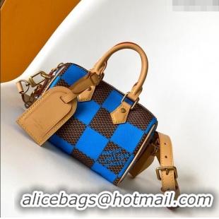 Top Quality Louis Vuitton Speedy 18 Bandouliere Damier Pop in Damier Pop Coated Canvas N40595 Blue 2024