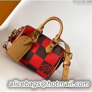 Luxury Discount Louis Vuitton Speedy 18 Bandouliere Damier Pop in Damier Pop Coated Canvas N40611 Red 2024