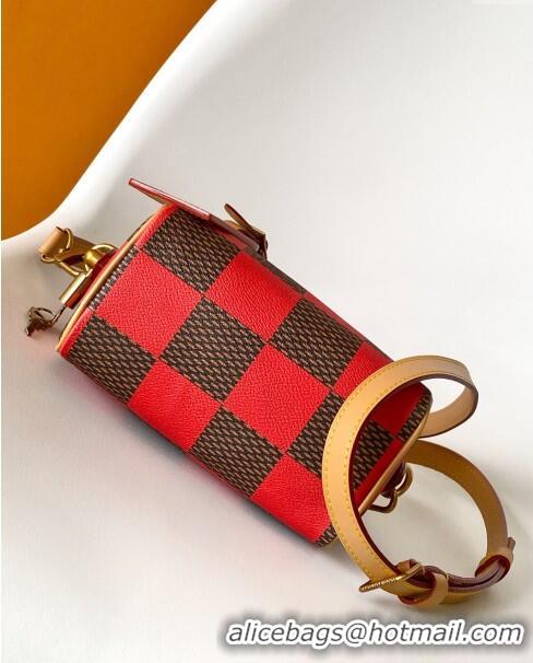 Luxury Discount Louis Vuitton Speedy 18 Bandouliere Damier Pop in Damier Pop Coated Canvas N40611 Red 2024