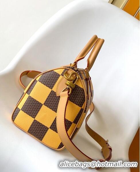 Popular Style Louis Vuitton Speedy 25 Bandouliere Damier Pop in Damier Pop Coated Canvas N40584 Yellow 2024