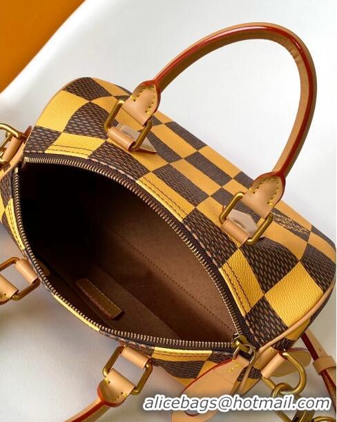 Popular Style Louis Vuitton Speedy 25 Bandouliere Damier Pop in Damier Pop Coated Canvas N40584 Yellow 2024