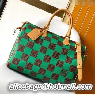 Pretty Style Louis Vuitton Speedy 40 Bandouliere Damier Pop in Damier Pop Coated Canvas N40579 Green 2024