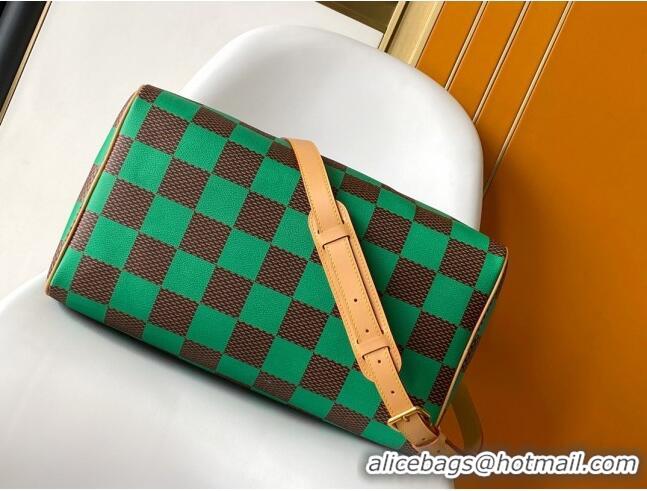 Pretty Style Louis Vuitton Speedy 40 Bandouliere Damier Pop in Damier Pop Coated Canvas N40579 Green 2024