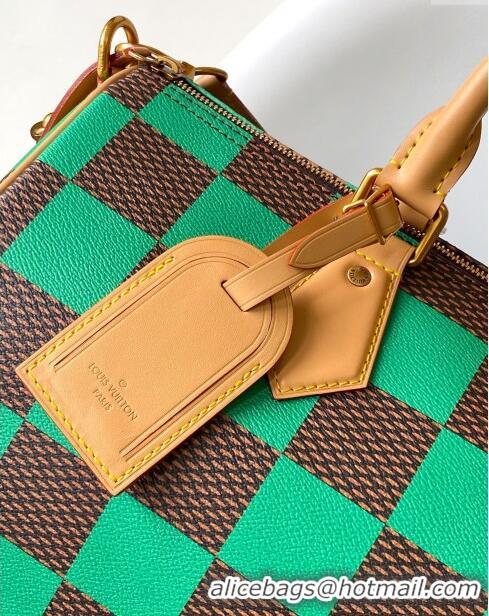 Pretty Style Louis Vuitton Speedy 40 Bandouliere Damier Pop in Damier Pop Coated Canvas N40579 Green 2024