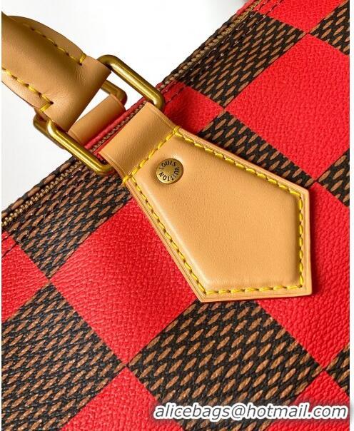 Luxury Discount Louis Vuitton Speedy 40 Bandouliere Damier Pop in Damier Pop Coated Canvas N40580 Red 2024