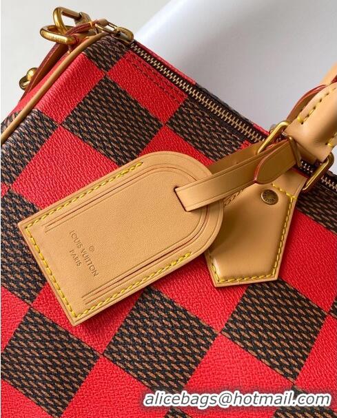 Luxury Discount Louis Vuitton Speedy 40 Bandouliere Damier Pop in Damier Pop Coated Canvas N40580 Red 2024