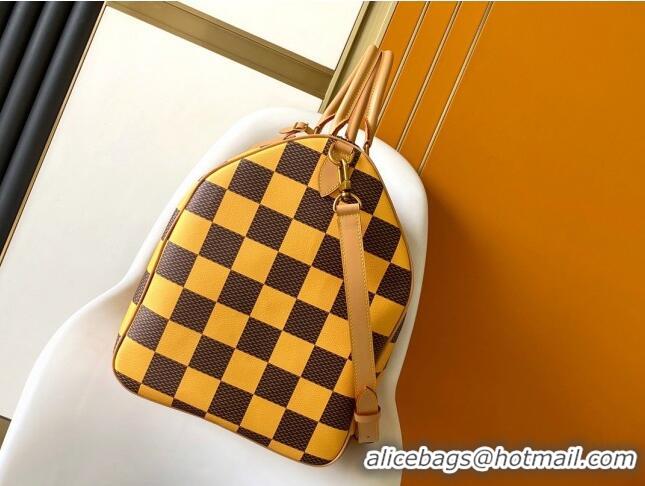 Luxury Discount Louis Vuitton Speedy 40 Bandouliere Damier Pop in Damier Pop Coated Canvas N40578 Yellow 2024