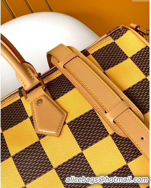 Luxury Discount Louis Vuitton Speedy 40 Bandouliere Damier Pop in Damier Pop Coated Canvas N40578 Yellow 2024