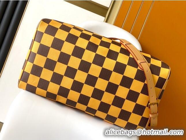 Luxury Discount Louis Vuitton Speedy 40 Bandouliere Damier Pop in Damier Pop Coated Canvas N40578 Yellow 2024