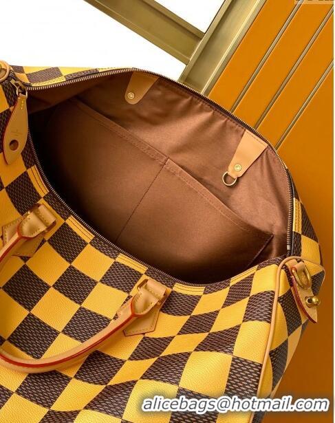 Luxury Discount Louis Vuitton Speedy 40 Bandouliere Damier Pop in Damier Pop Coated Canvas N40578 Yellow 2024