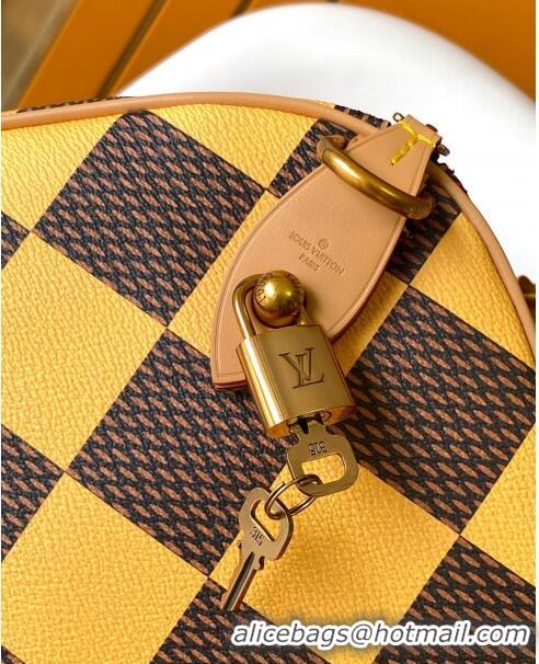 Luxury Discount Louis Vuitton Speedy 40 Bandouliere Damier Pop in Damier Pop Coated Canvas N40578 Yellow 2024