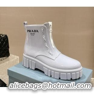 Purchase Prada Patent Rubber Rain Boots with Zip Light Purple 327130