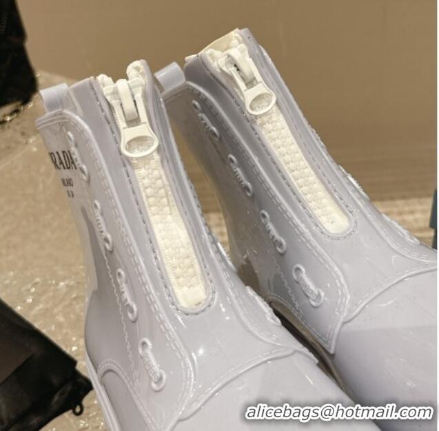 Purchase Prada Patent Rubber Rain Boots with Zip Light Purple 327130