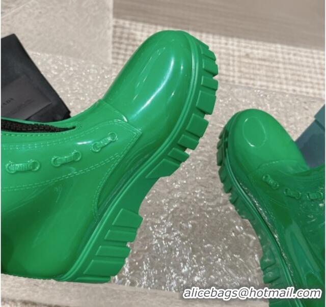 Most Popular Prada Patent Rubber Rain Boots with Zip Green 327133