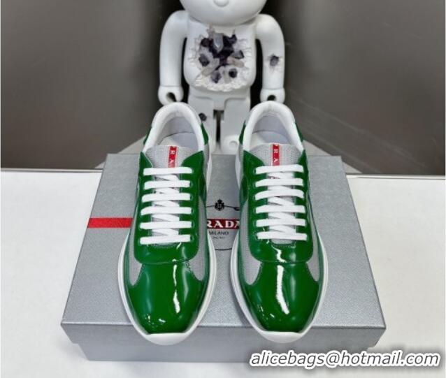 Classic Hot Prada America's Cup Patent Rubber and Bike Fabric Sneakers Green/Grey 327140