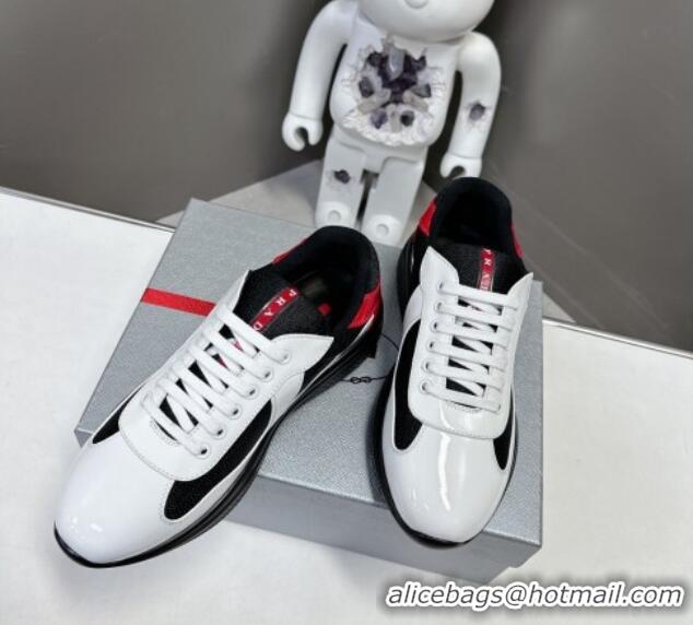 Hot Style Prada America's Cup Patent Rubber and Bike Fabric Sneakers White/Other 327153